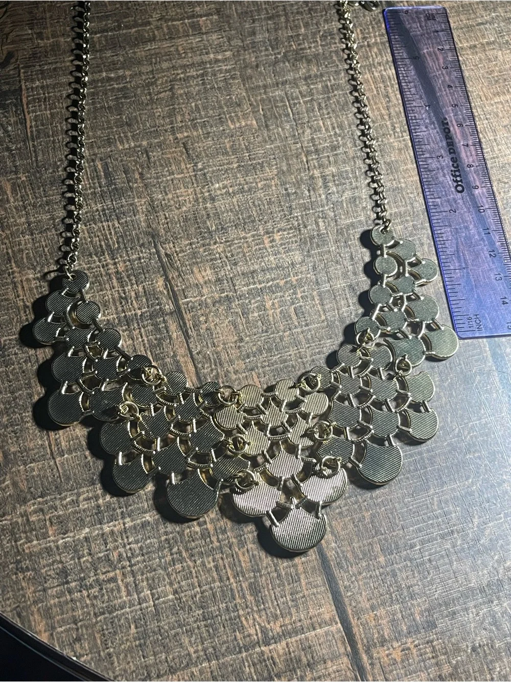 Elegant Blush Pink Statement Necklace with Layered Discs